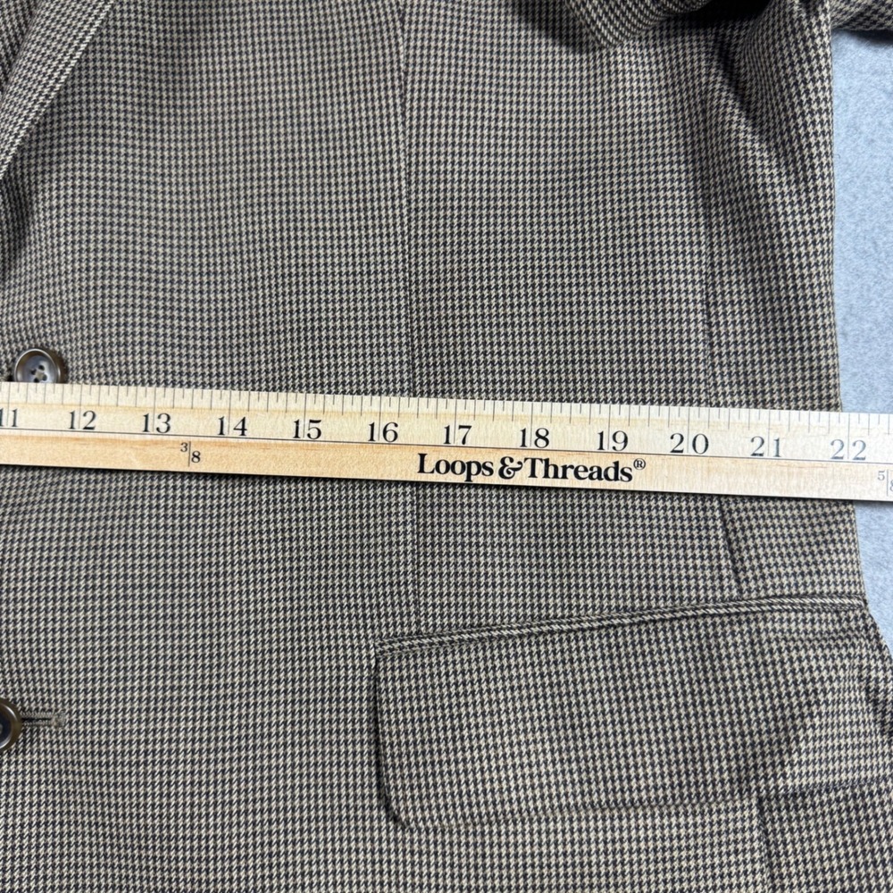 Jos. A. Bank Sportcoat Mens 44R Brown Tan Check Excellent Wool 2-Button Gordon - Picture 6 of 11